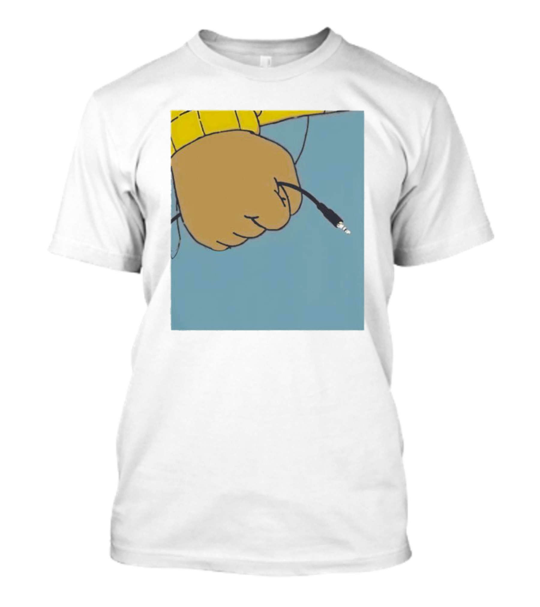 Arnold Pass The Aux Hand Holding Audio Cable Meme T-Shirt