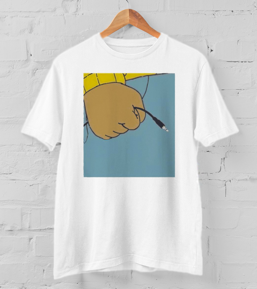 Arnold Pass The Aux Hand Holding Audio Cable Meme T-Shirt