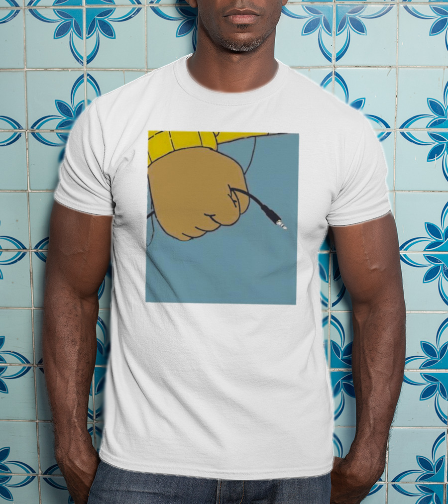 Arnold Pass The Aux Hand Holding Audio Cable Meme T-Shirt