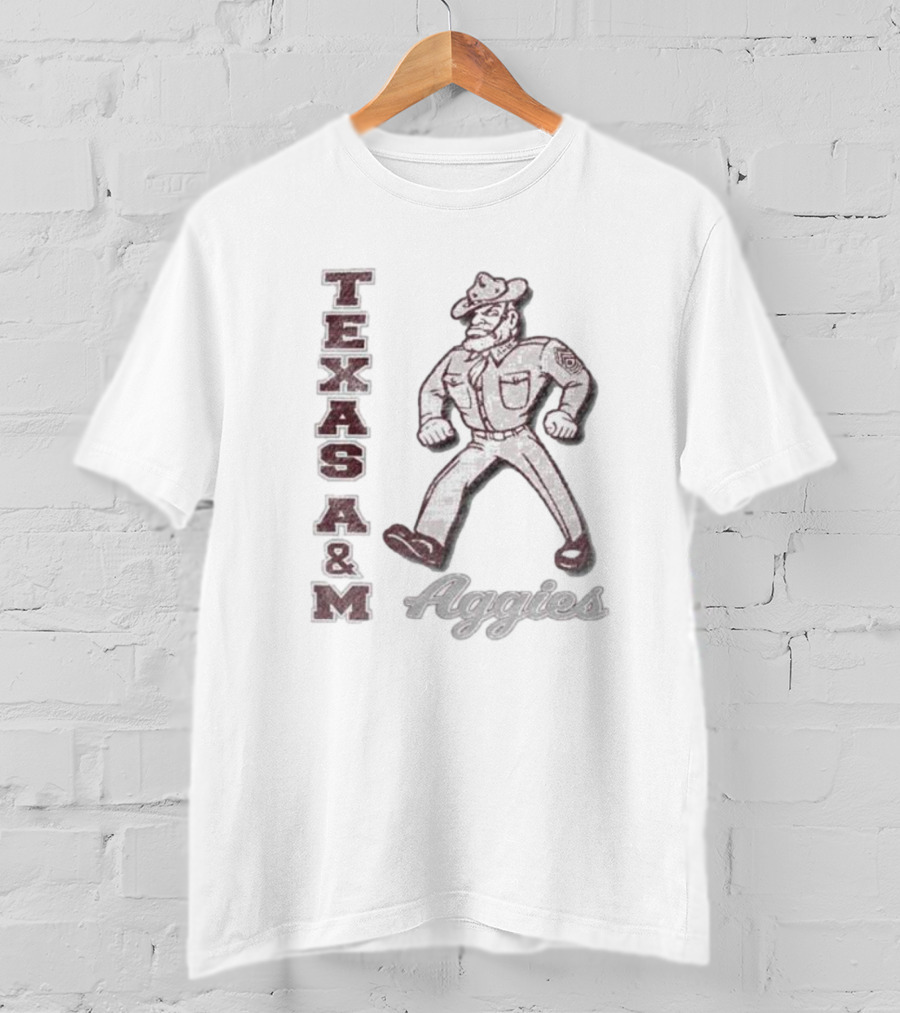 Texas A&M Aggies Vintage Phase Out ’47 Franklin Logo With Aggie Mascot T-Shirt