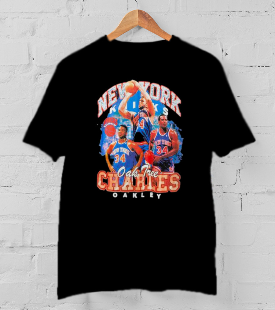 New York Knicks Charles Oakley Oak Tree Basketball Legends 34 T-Shirt