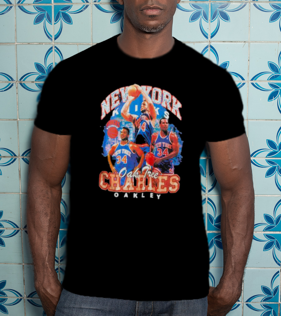 New York Knicks Charles Oakley Oak Tree Basketball Legends 34 T-Shirt