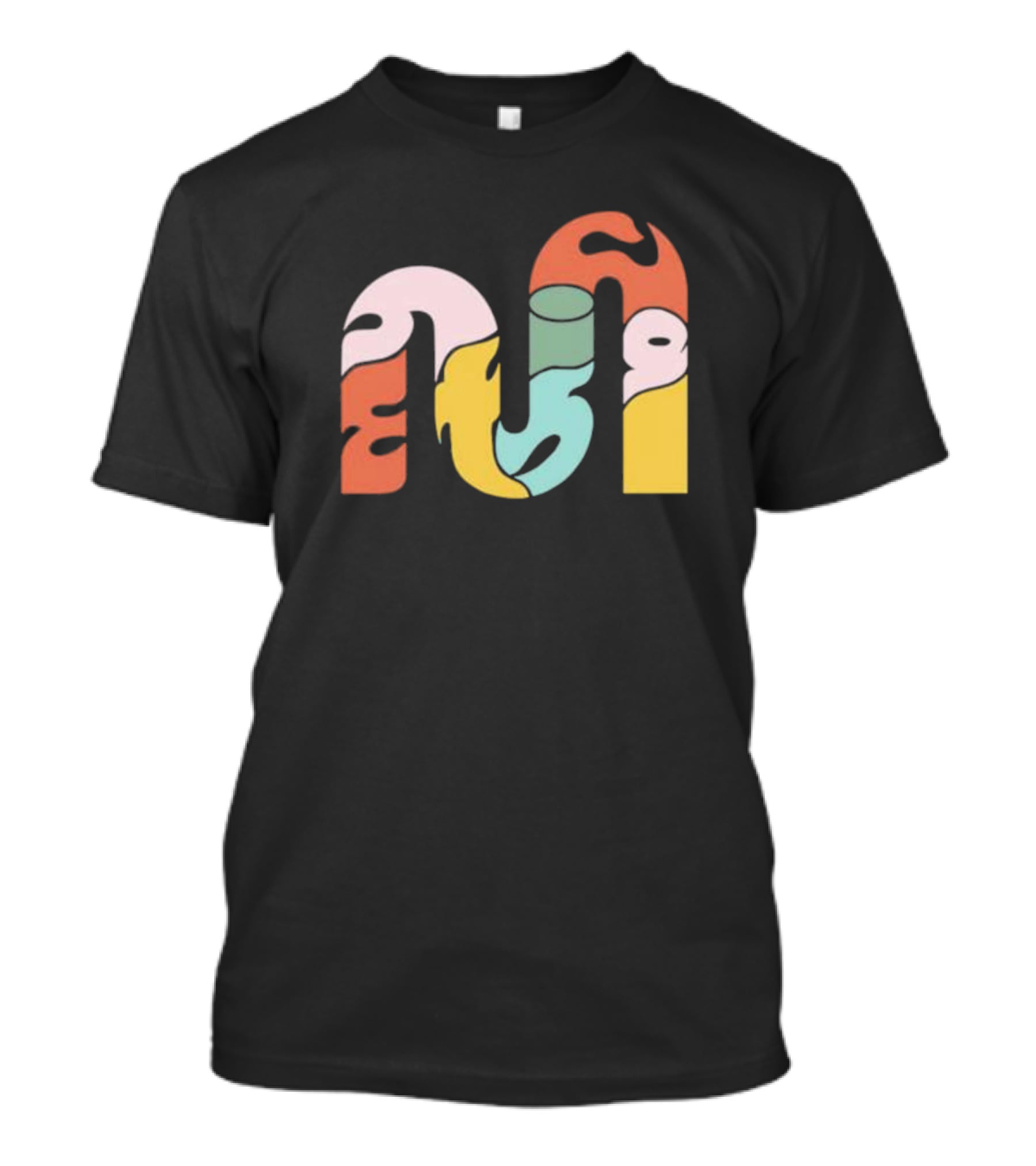 Mythical Groove Psychedelic Colorful Typography T-Shirt