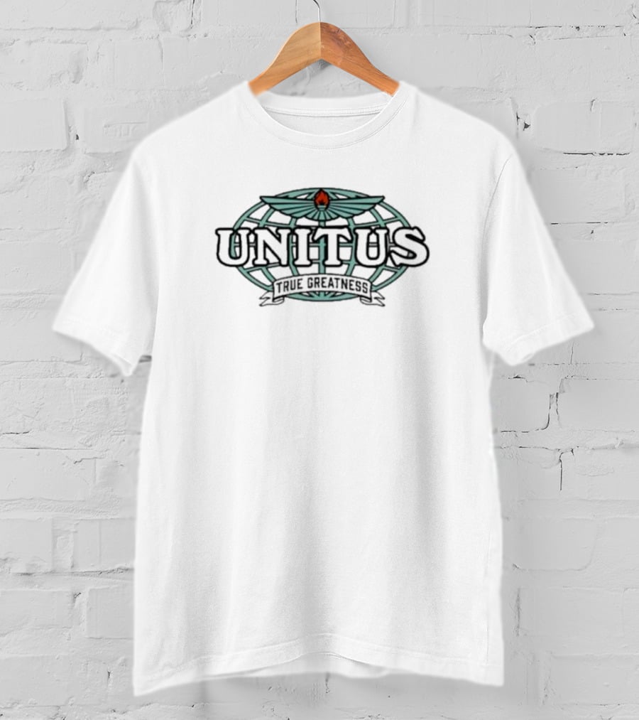 Unitus True Greatness Winged Emblem Globe Background T-Shirt