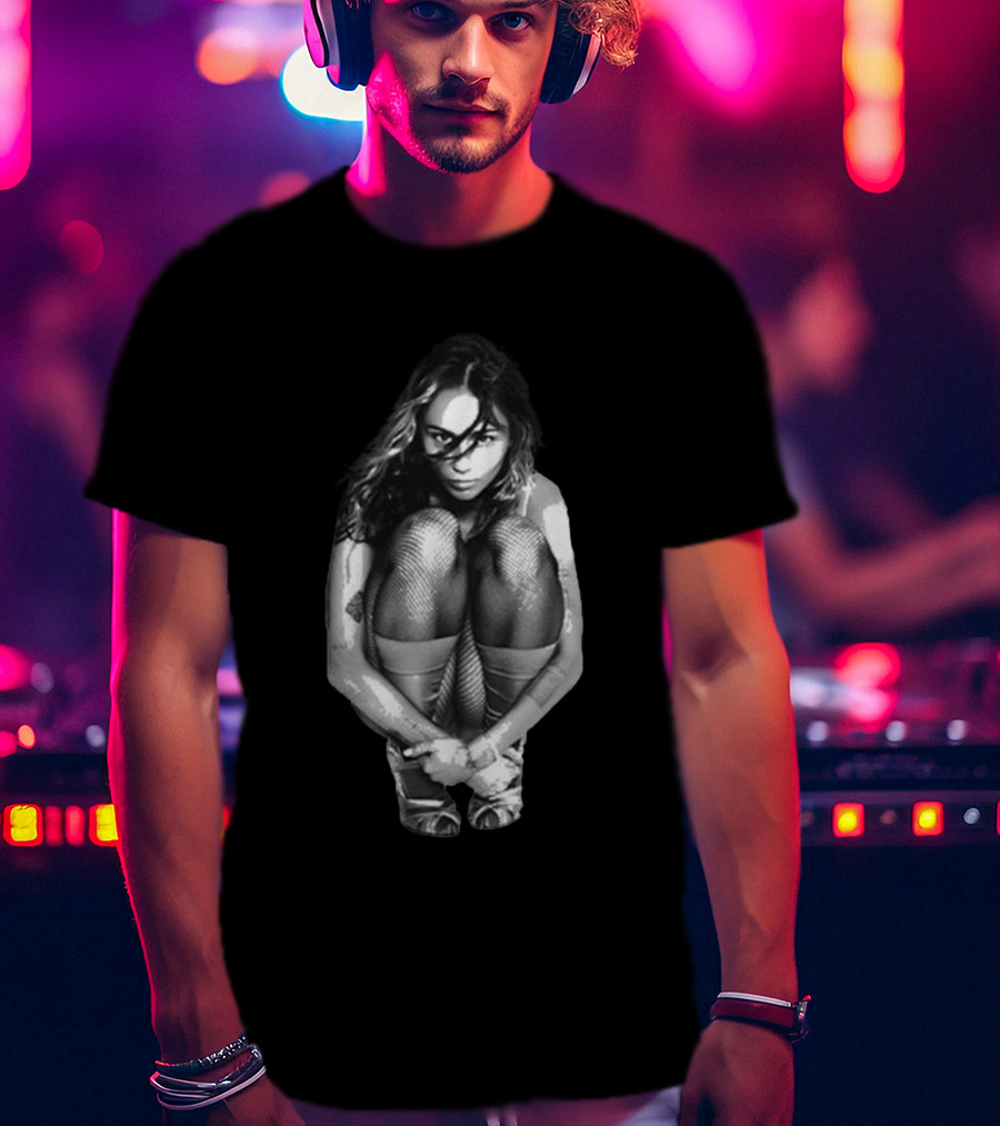 Used To Be Young Black And White Crouching Woman Photography T-Shirt