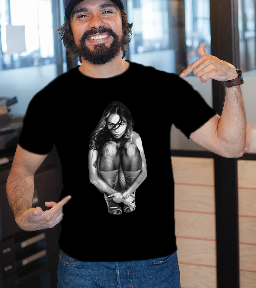 Used To Be Young Black And White Crouching Woman Photography T-Shirt