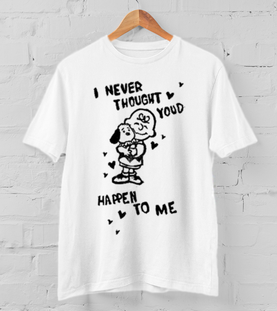 I Never Thought Youd Happen To Me Snoopy Charlie Hug Hearts T-Shirt