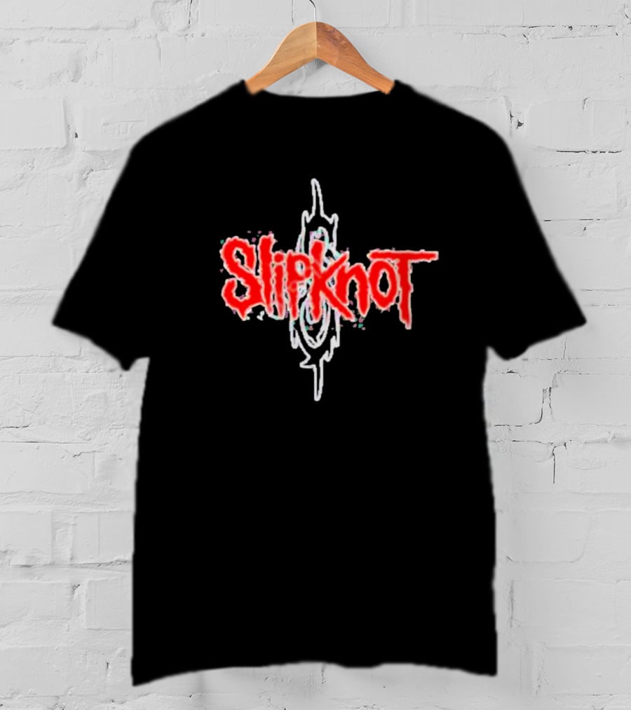 Slipknot Red Stylized Text With White Tribal T-Shirt