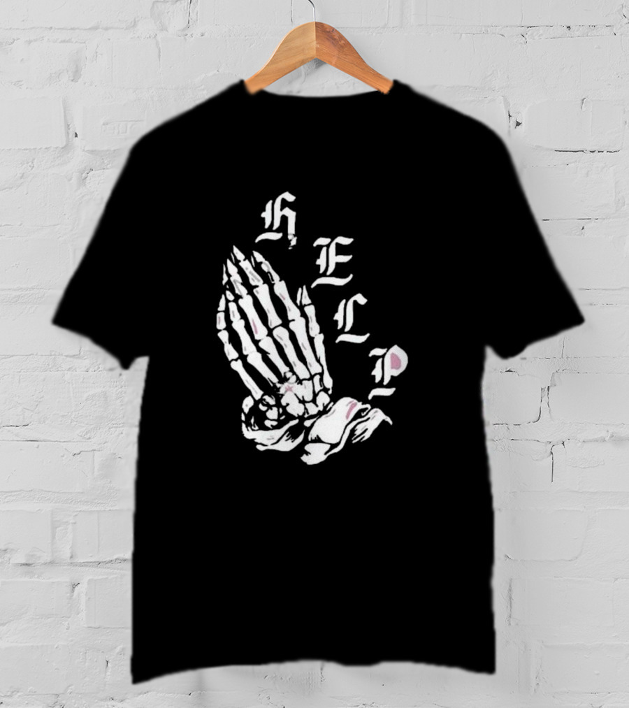 Brandon Lake Store Lake HELP Skeleton Hand Bones T-Shirt