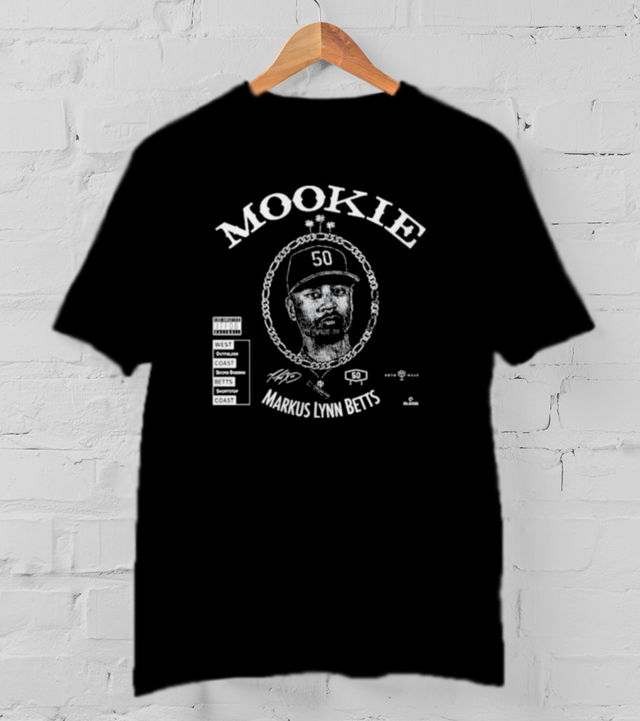Mookie Markus Lynn Betts West Coast Graphic 50 Signature T-Shirt