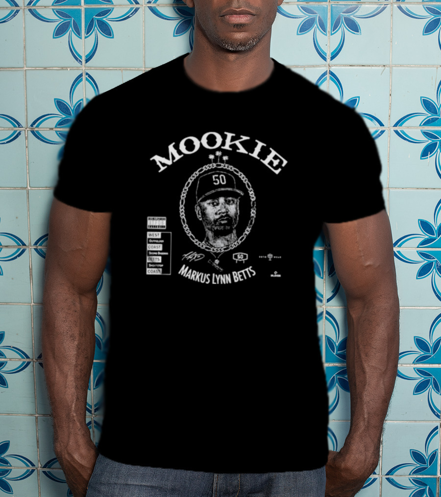Mookie Markus Lynn Betts West Coast Graphic 50 Signature T-Shirt