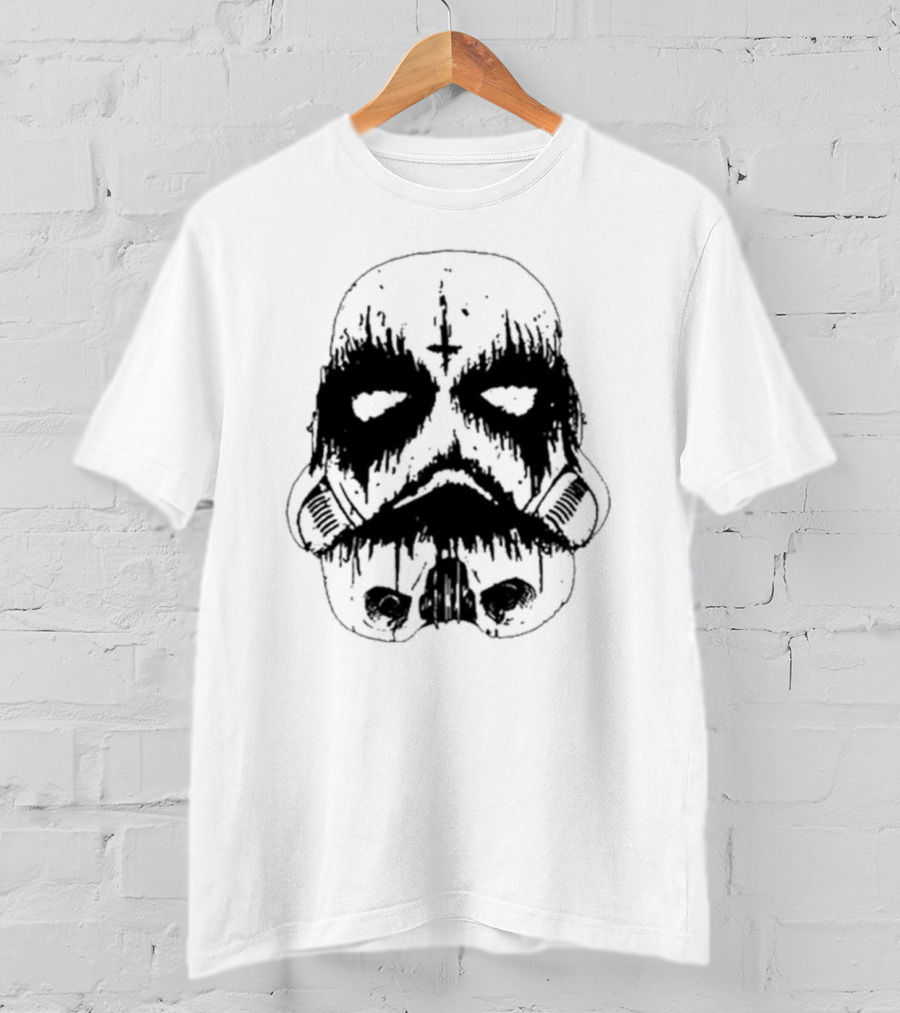 Black Metal Stormtrooper Star Wars Helmet T-Shirt