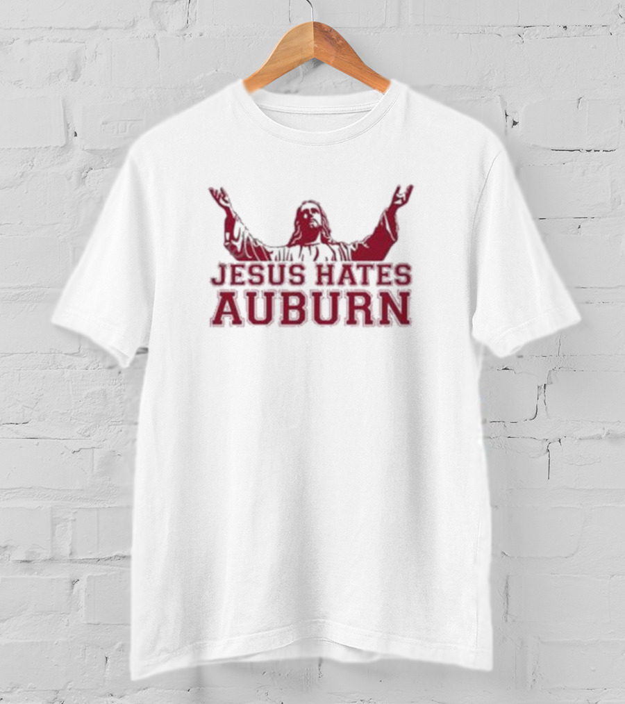 Duchesssexpert Jesus Hates Auburn Text With Red Jesus T-Shirt