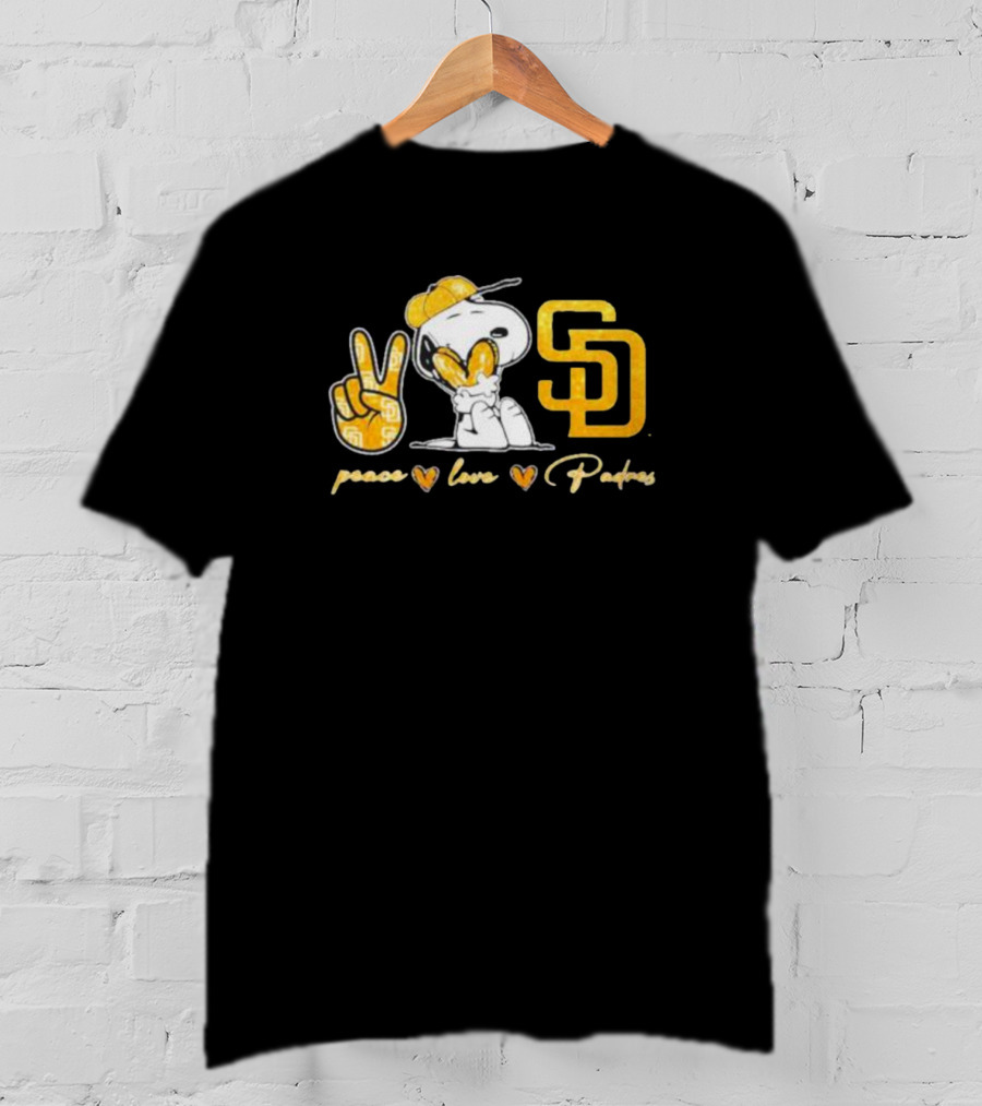 Peace Love Padres Snoopy San Diego Padres T-Shirt