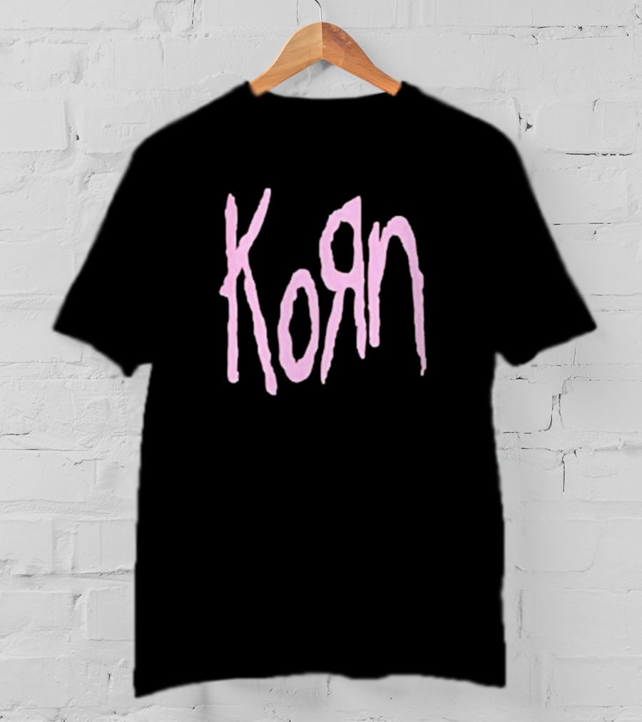 Korn Black And Pink Logo T-Shirt