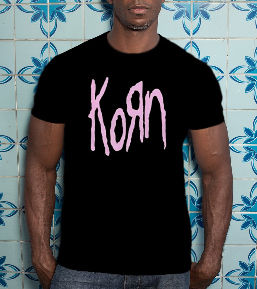 Korn Black And Pink Logo T-Shirt