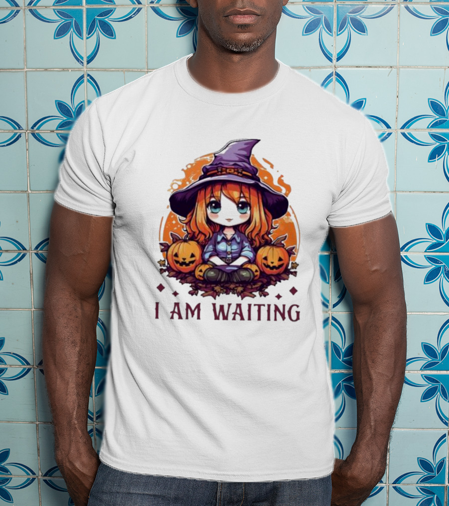 Chibi Witch I Am Waiting Pumpkins T-Shirt