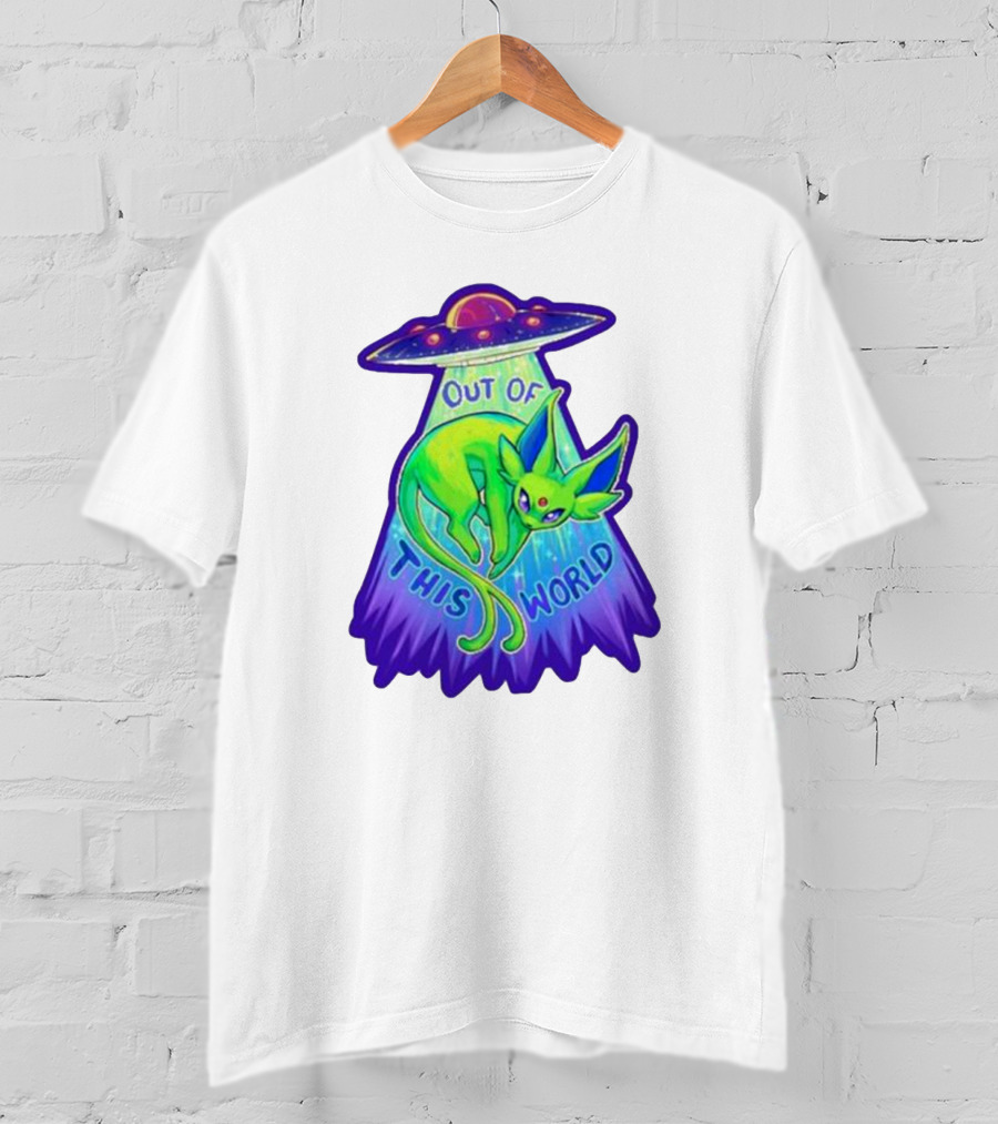 Espeon Out Of This World UFO Beam T-Shirt