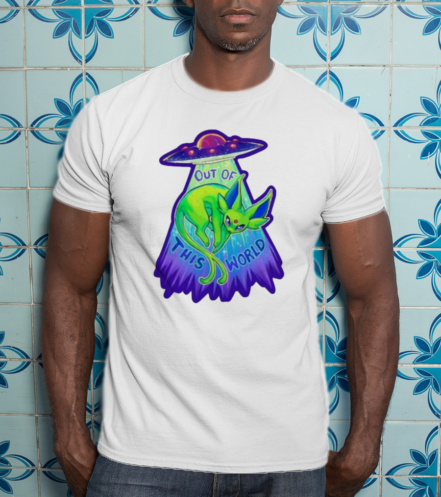 Espeon Out Of This World UFO Beam T-Shirt