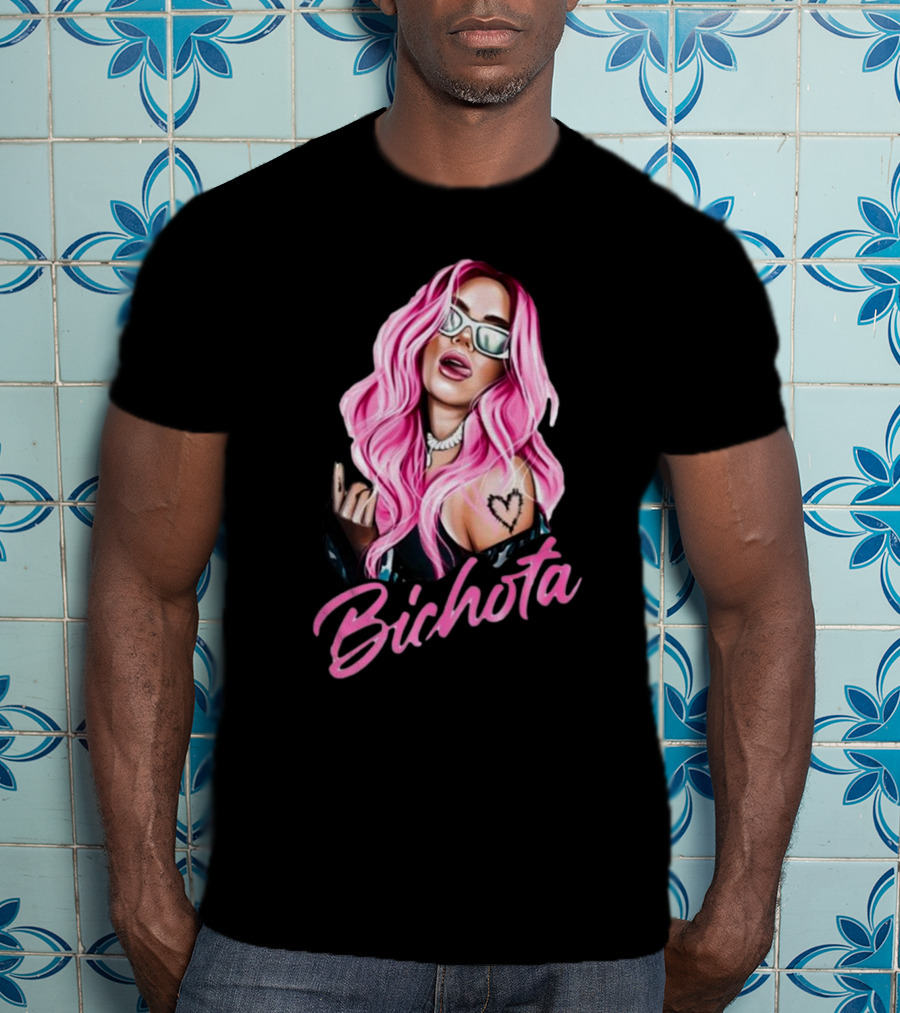 Karol G Pink Hair La Bichota Reggaeton Fan Birthday Gift T-Shirt