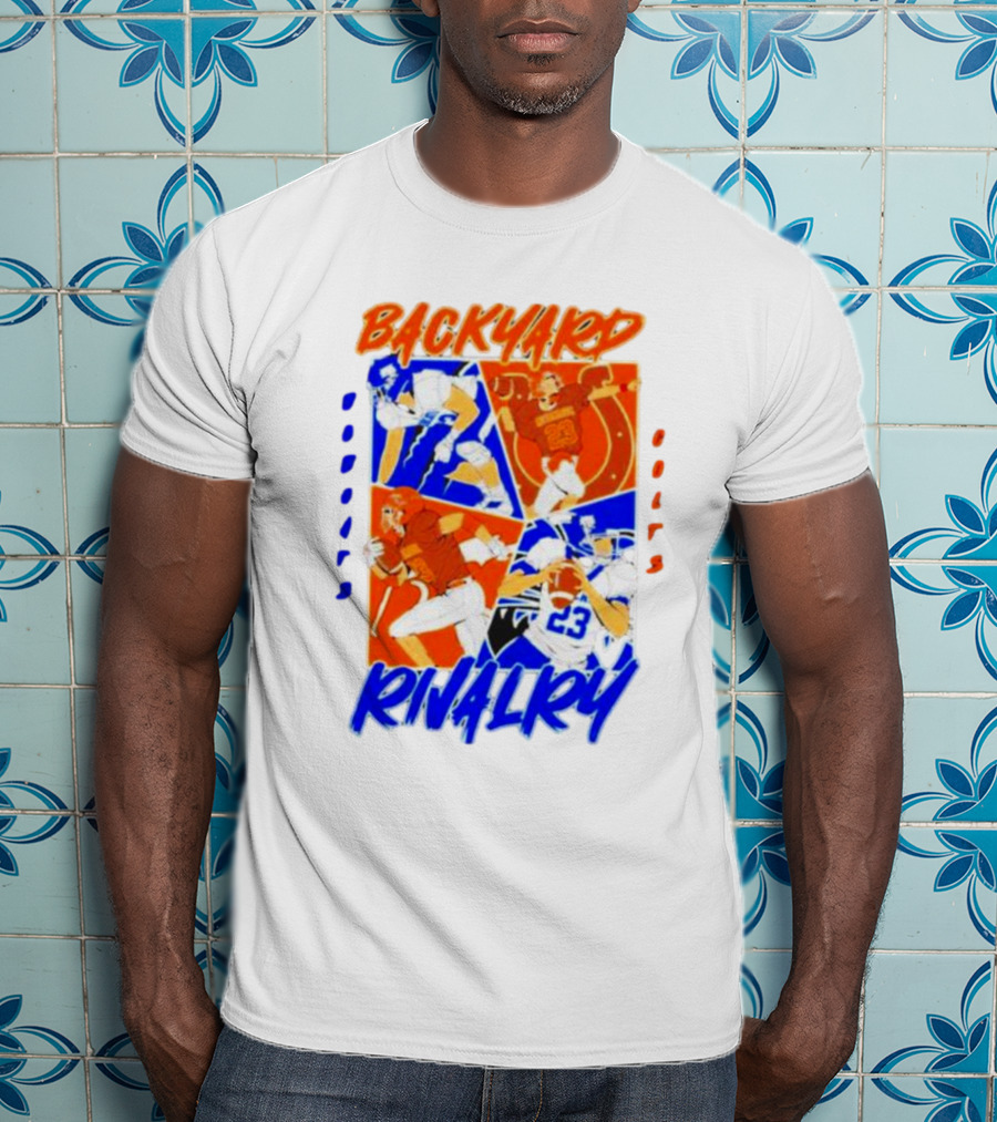 Backyard Rivalry Bobcats Colts Football Game Day Matchup T-Shirt