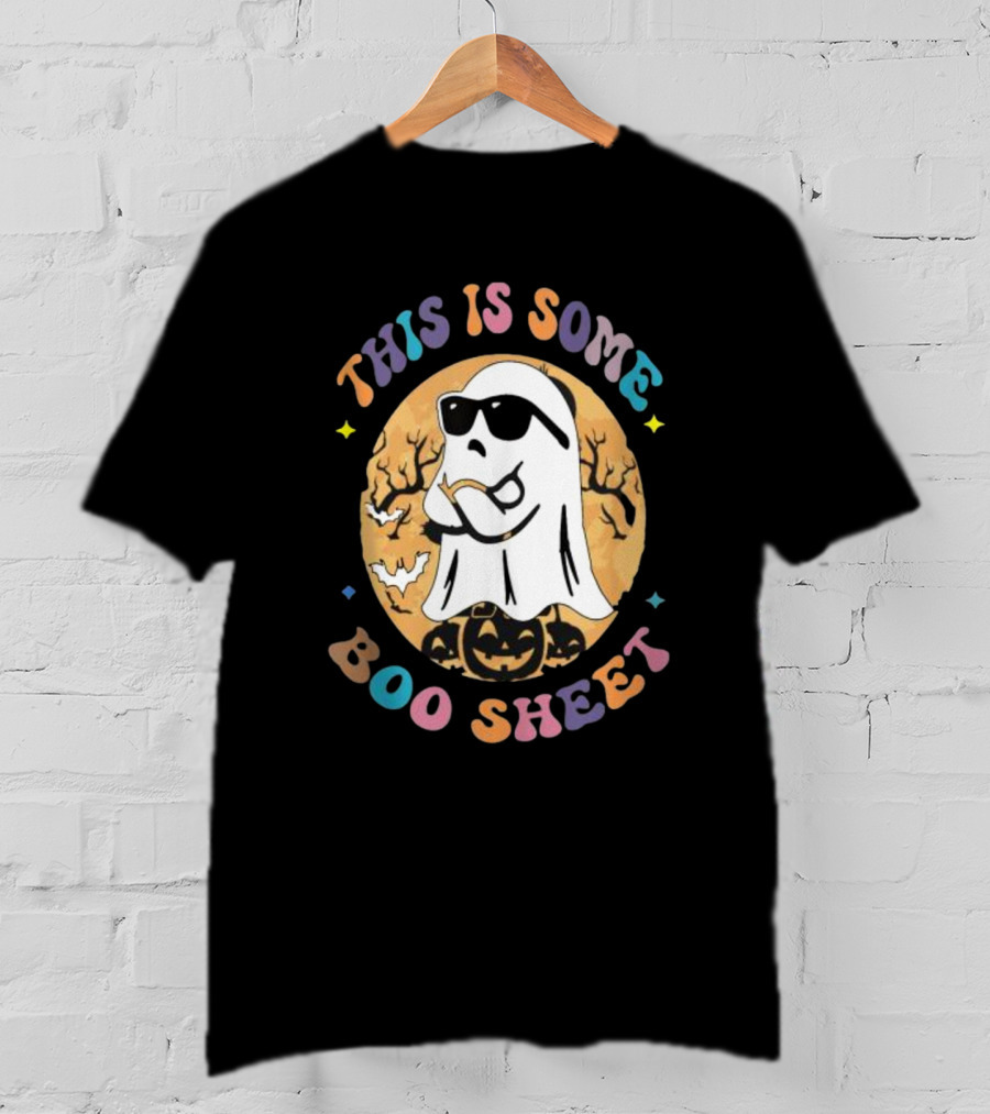 This Is Some Boo Sheet Ghost With Sunglasses And Pumpkins Halloween T-Shirt