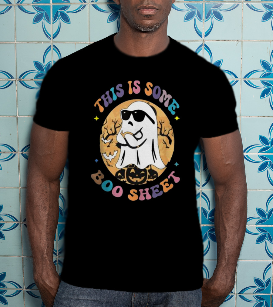 This Is Some Boo Sheet Ghost With Sunglasses And Pumpkins Halloween T-Shirt