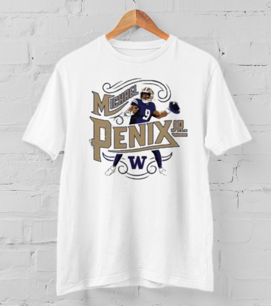Michael Penix Jr Washington Huskies Simply Seattle Script T-Shirt