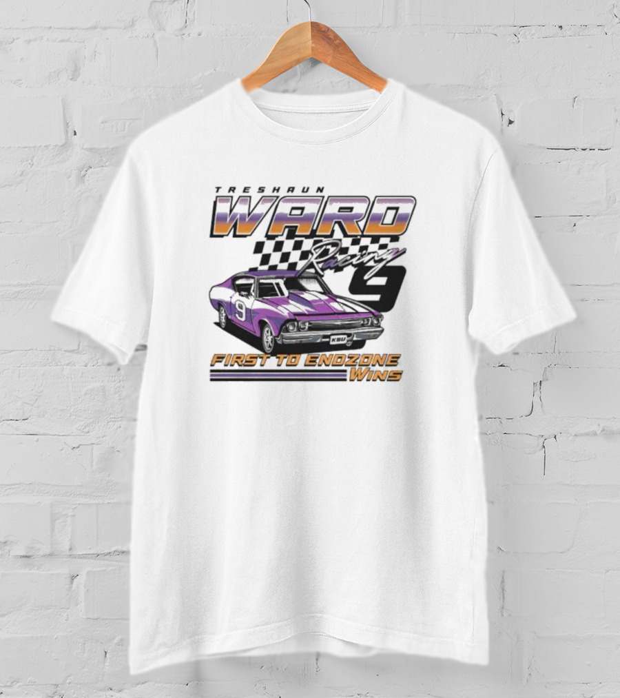 Ward First To Endzone Wins Racing Car T-Shirt