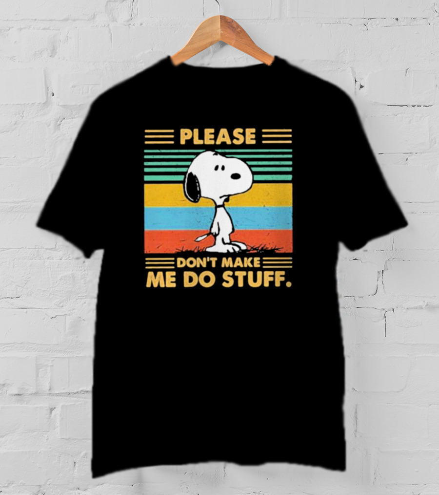 Snoopy Please Don’t Make Me Do Stuff Vintage Retro Colors T-Shirt