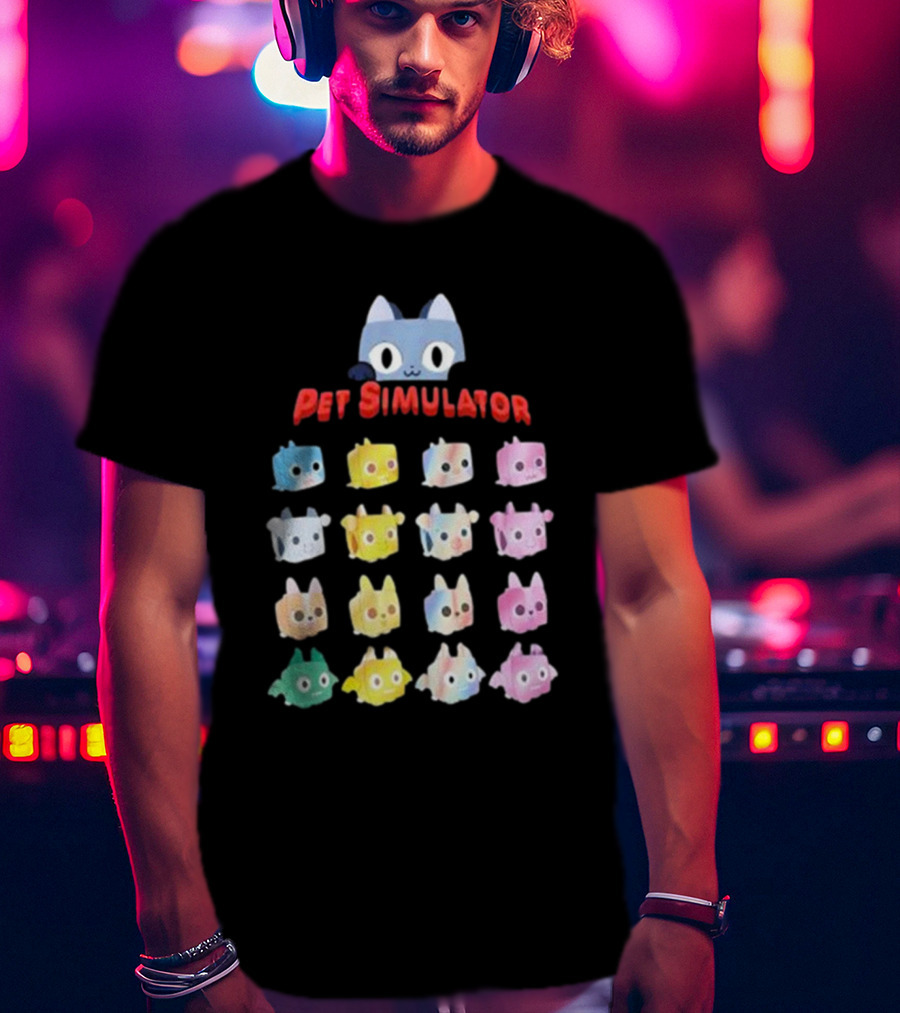 Alex Tanooki Pet Simulator Cute Colorful Kitty 16 Collection T-Shirt