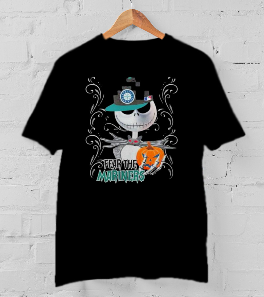 Jack Skellington Seattle Mariners Halloween Pumpkin Fear The Mariners T-Shirt