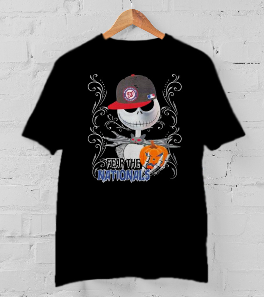 Jack Skellington Fear The Nationals Halloween Pumpkin Washington Nationals Hat T-Shirt