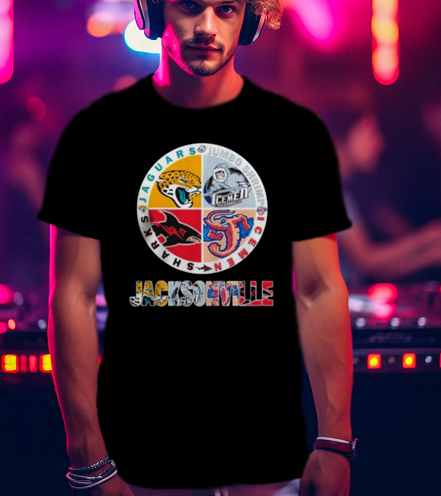 Jacksonville Jaguars Sharks Jumbo Shrimp Icemen T-Shirt