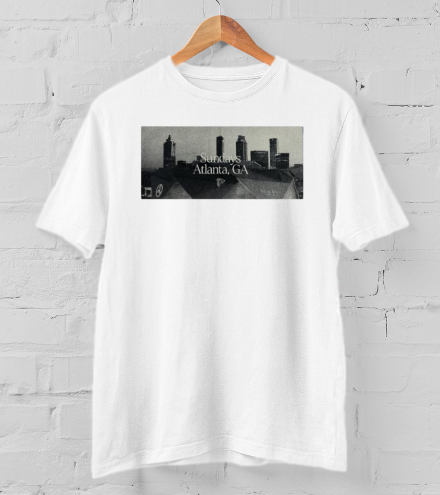 Atlanta Falcons Majestic Threads Sundays Skyline Atlanta GA T-Shirt