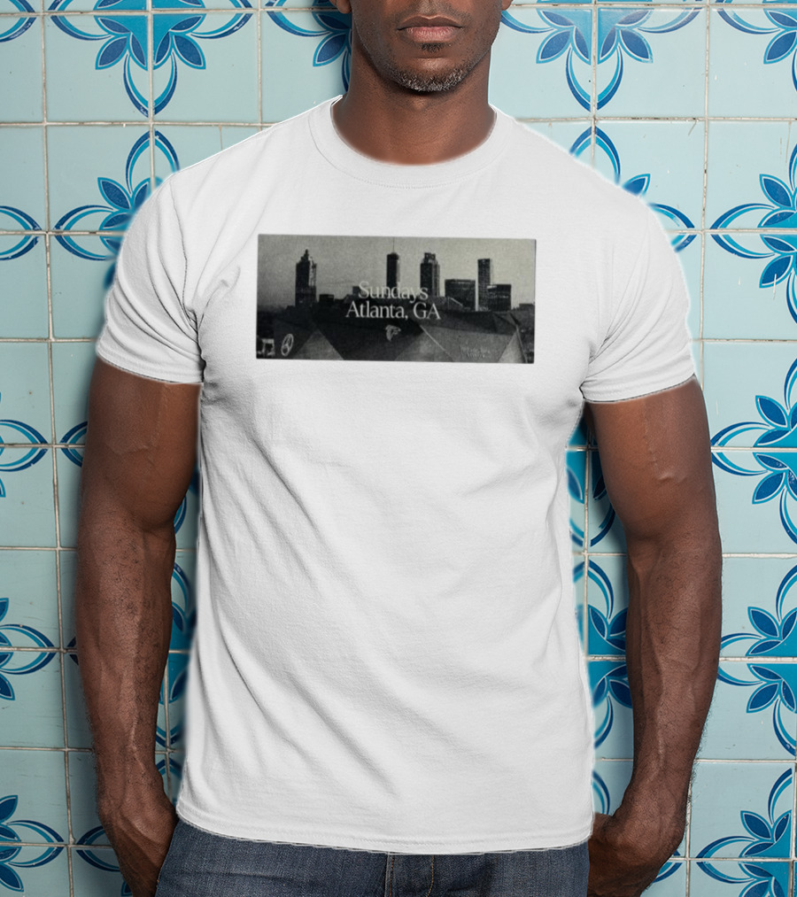 Atlanta Falcons Majestic Threads Sundays Skyline Atlanta GA T-Shirt