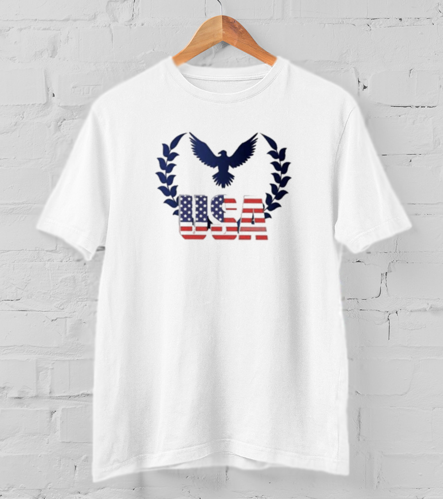 American Eagle Emblem USA Flag T-Shirt