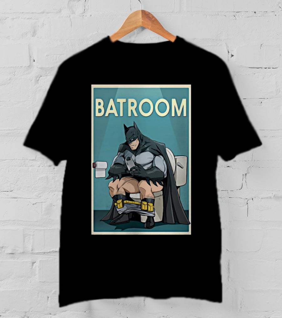 Batman Toilet Batroom Comic Panel T-Shirt