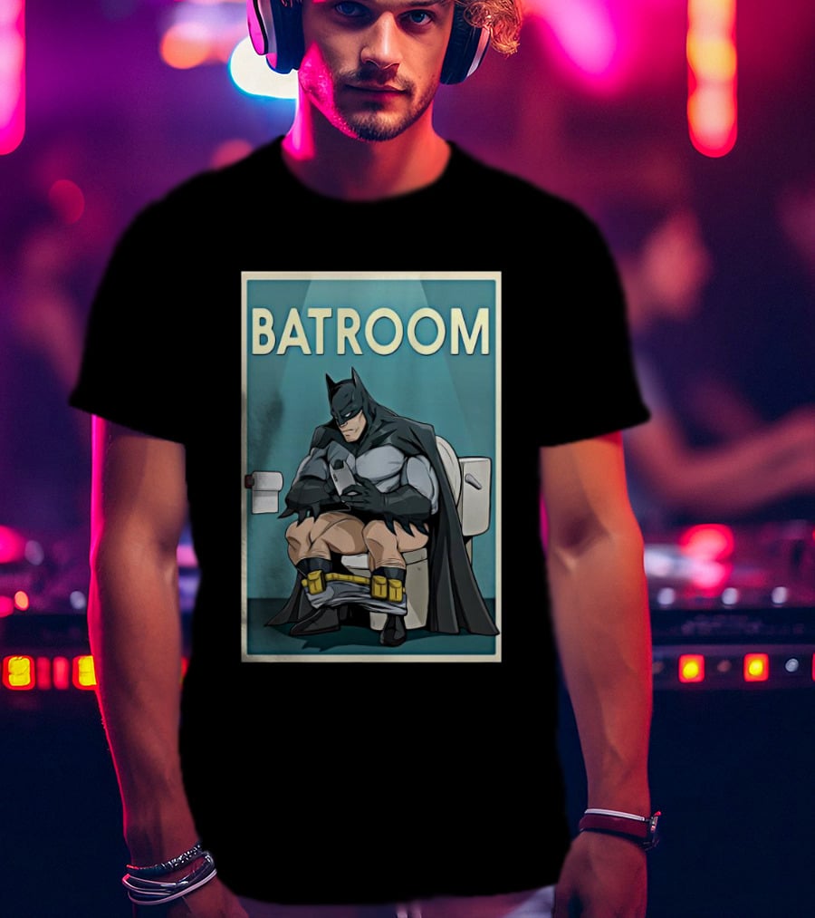 Batman Toilet Batroom Comic Panel T-Shirt