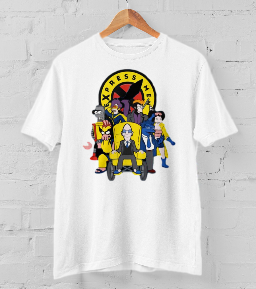 Express Men Futurama Meets X-Men Crossover Ensemble T-Shirt