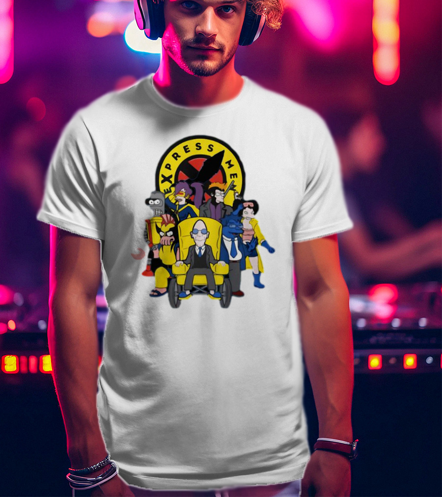 Express Men Futurama Meets X-Men Crossover Ensemble T-Shirt