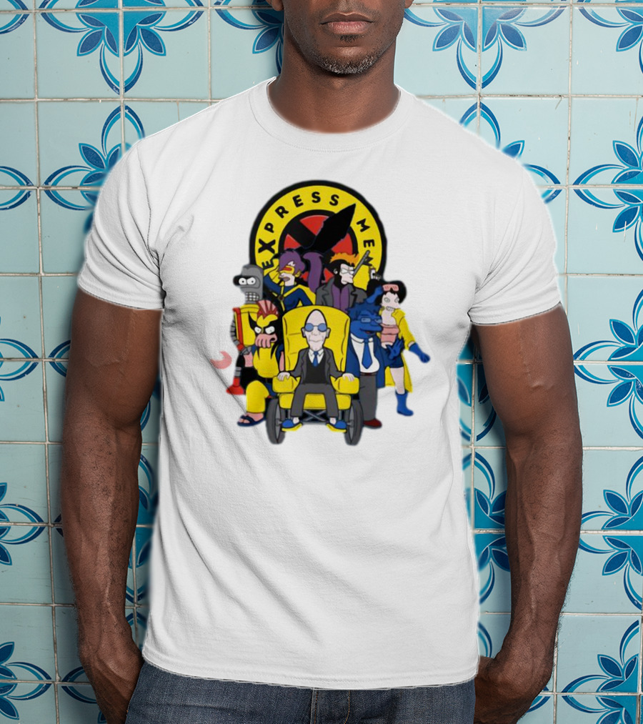 Express Men Futurama Meets X-Men Crossover Ensemble T-Shirt
