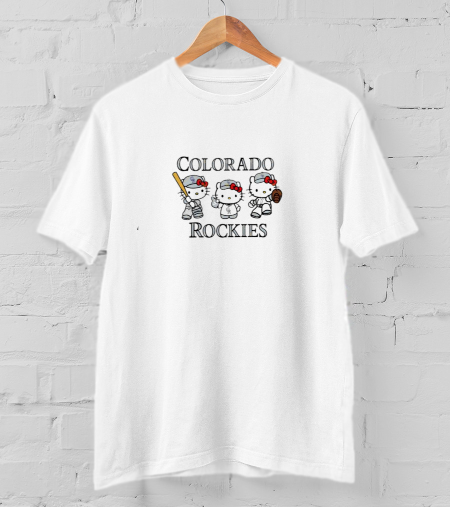 Hello Kitty Colorado Rockies Baseball Collaboration T-Shirt