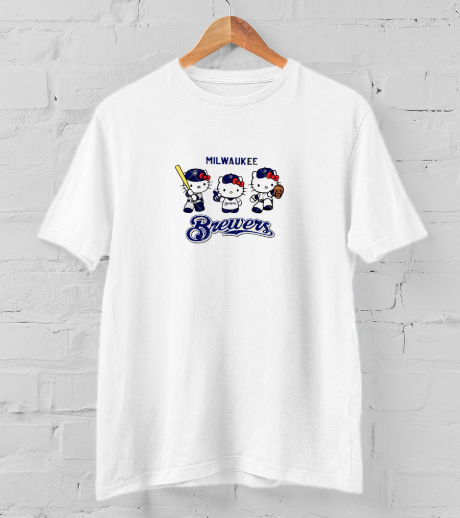 Milwaukee Brewers Hello Kitty Baseball Team T-Shirt