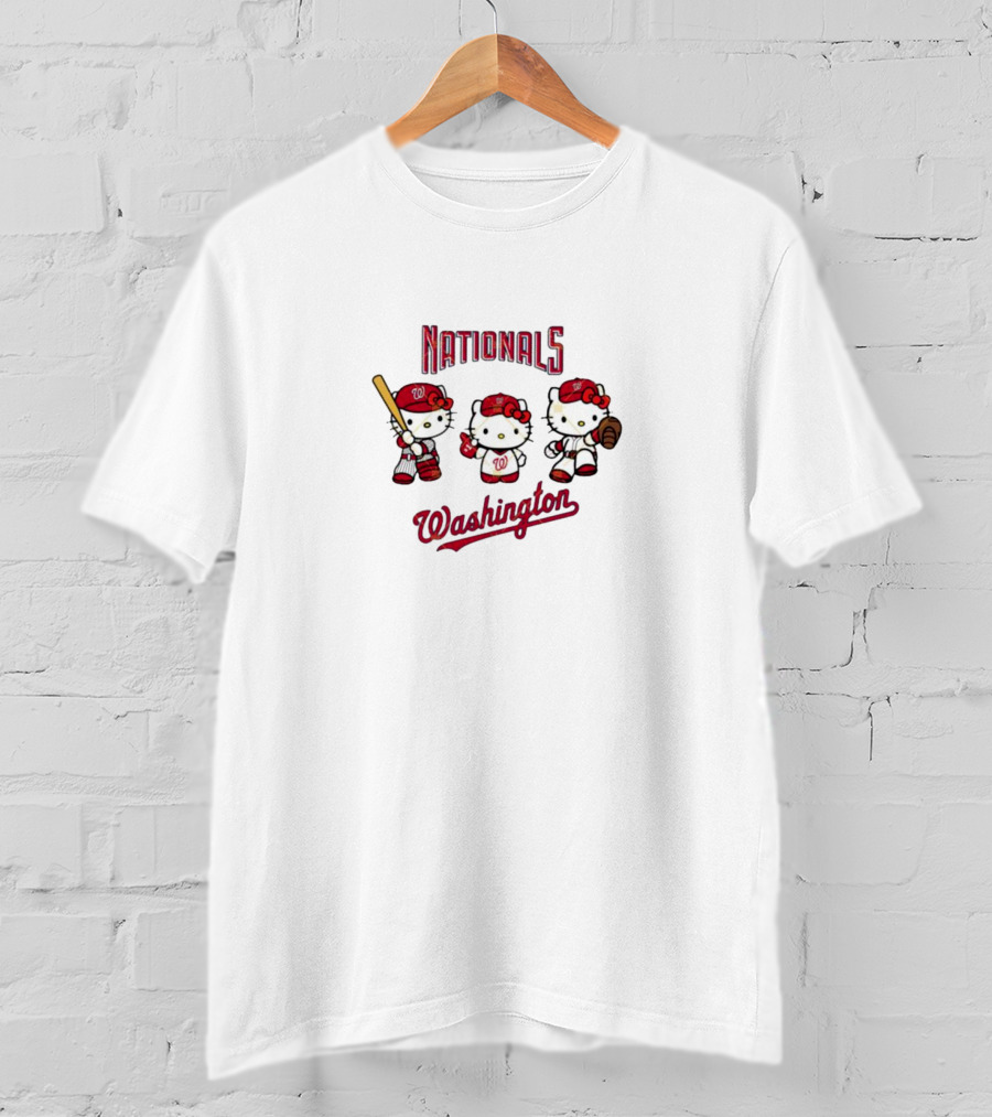 Hello Kitty Washington Nationals Baseball Characters T-Shirt
