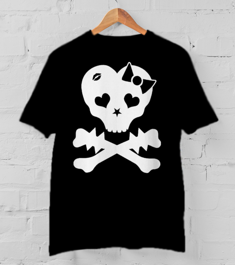 Punx N Kisses Twilight Skull Heart Bow Crossbones T-Shirt
