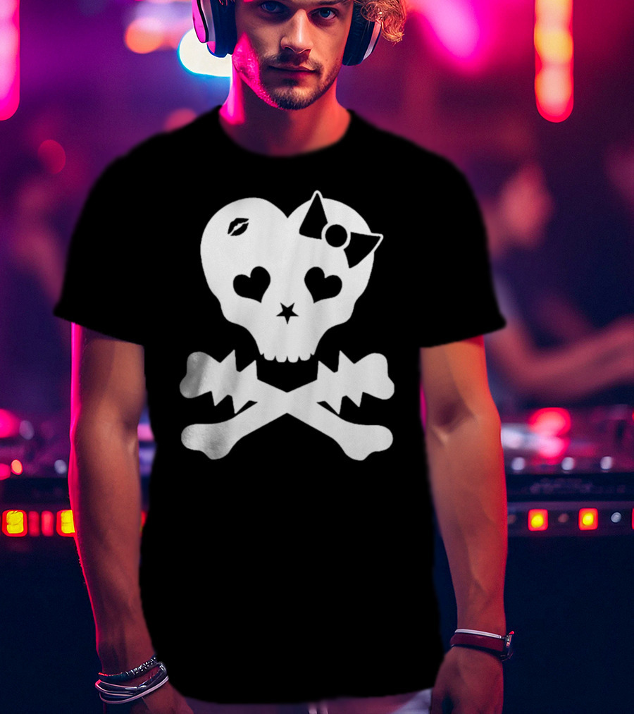 Punx N Kisses Twilight Skull Heart Bow Crossbones T-Shirt