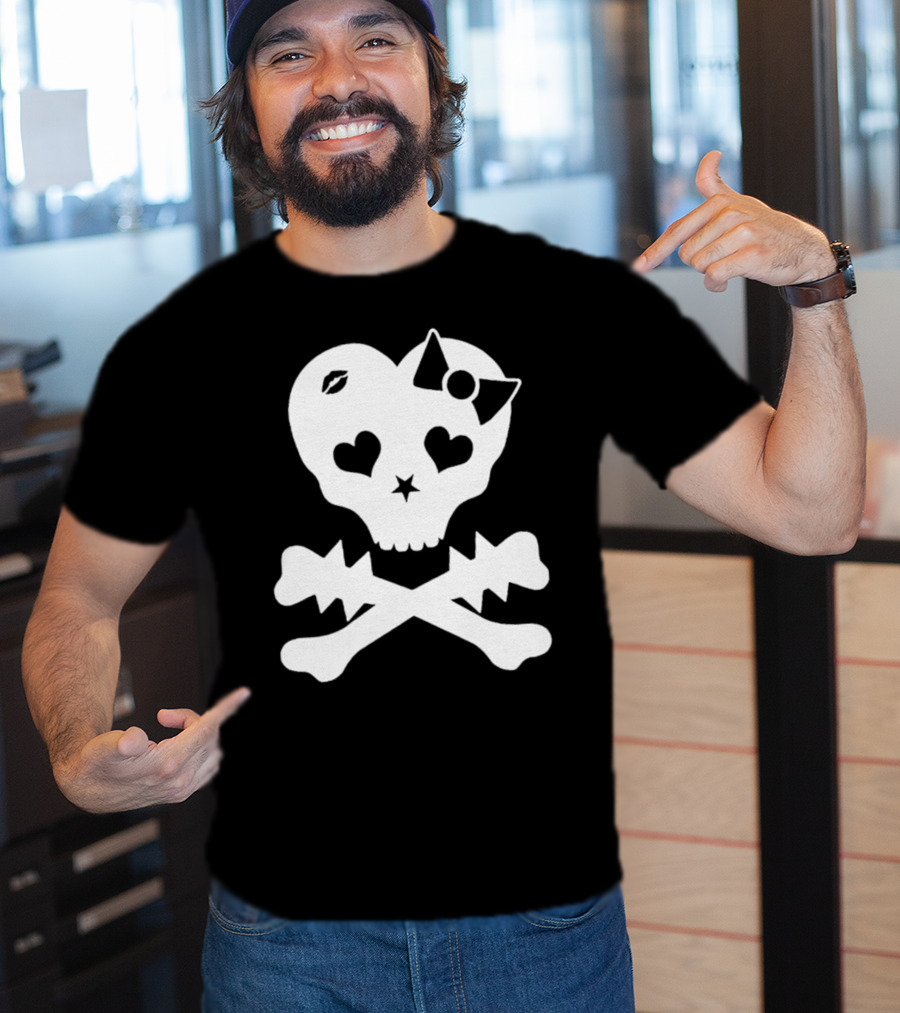 Punx N Kisses Twilight Skull Heart Bow Crossbones T-Shirt