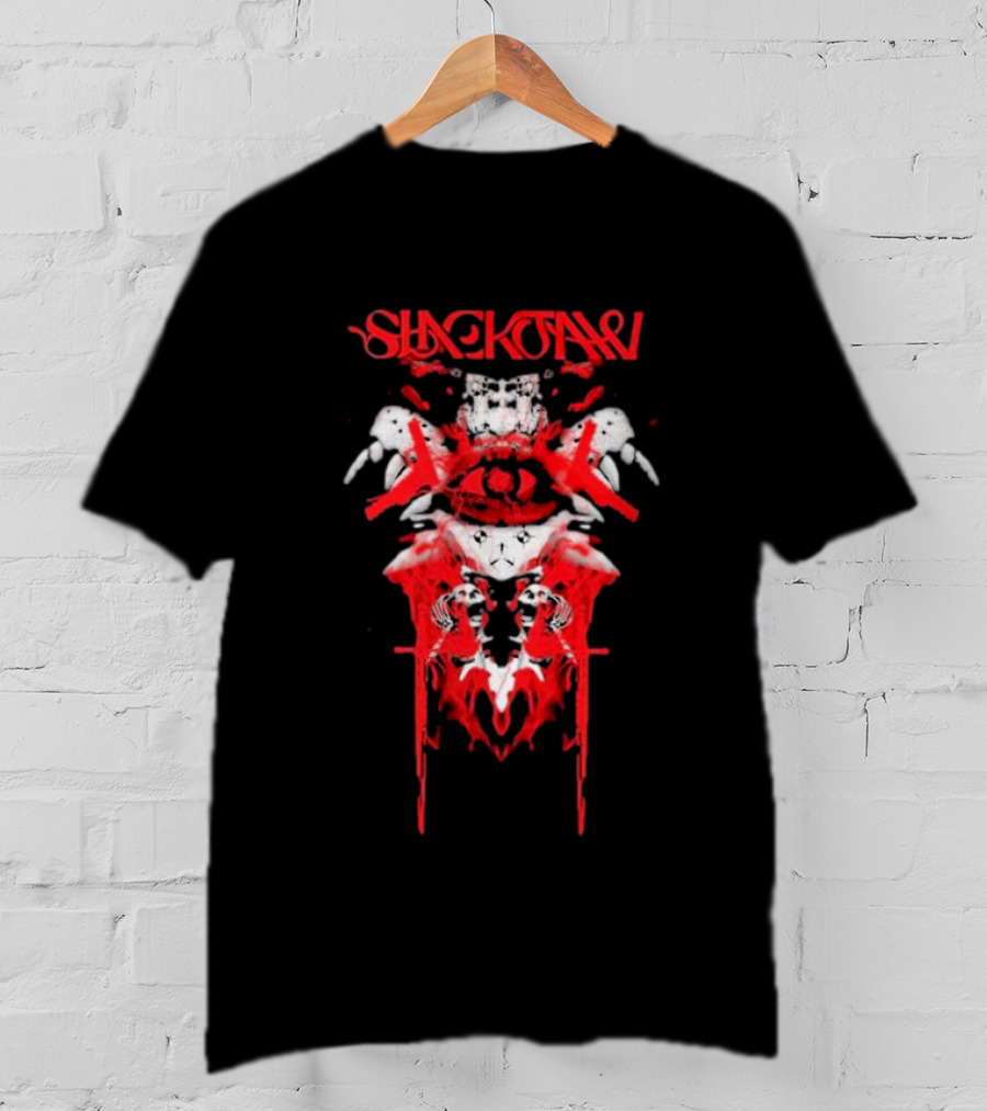 Slackjaw Band Hazard Skull And Red Splatter Symmetry T-Shirt