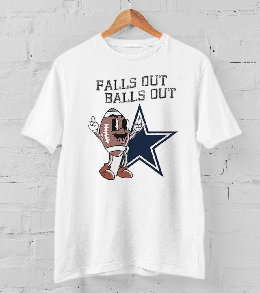 Falls Out Balls Out Football Star T-Shirt